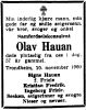 Dødsannonse Olav Hauan