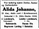 Dødsannonse Alida Johanne Landmark
