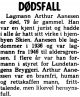 Dødsmelding Arthur Aanesen